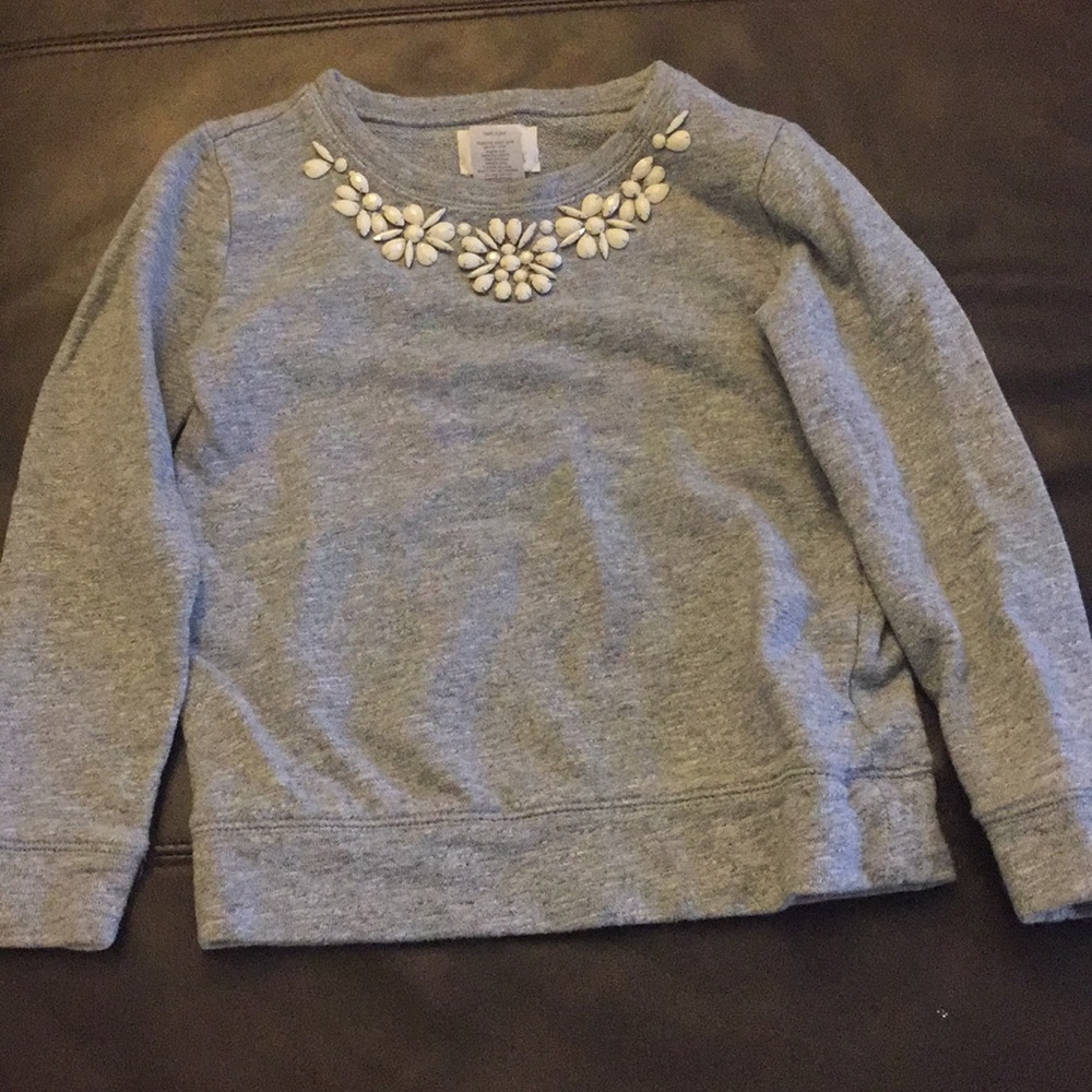 Girls crewcuts Gray & white sweatshirt/sweater.